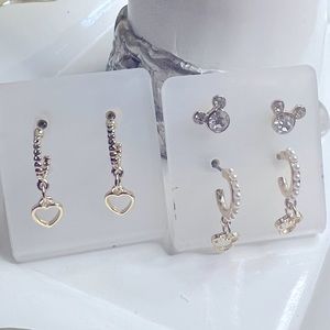 Brand New✨ Disney set of 3 Sterling Silver/Gold plated Earrings